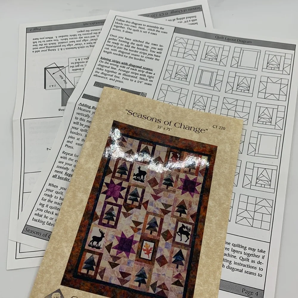 Cotton Tales CT220 “Seasons Of Change” Approx. Size 55”x75” Quilt Pattern